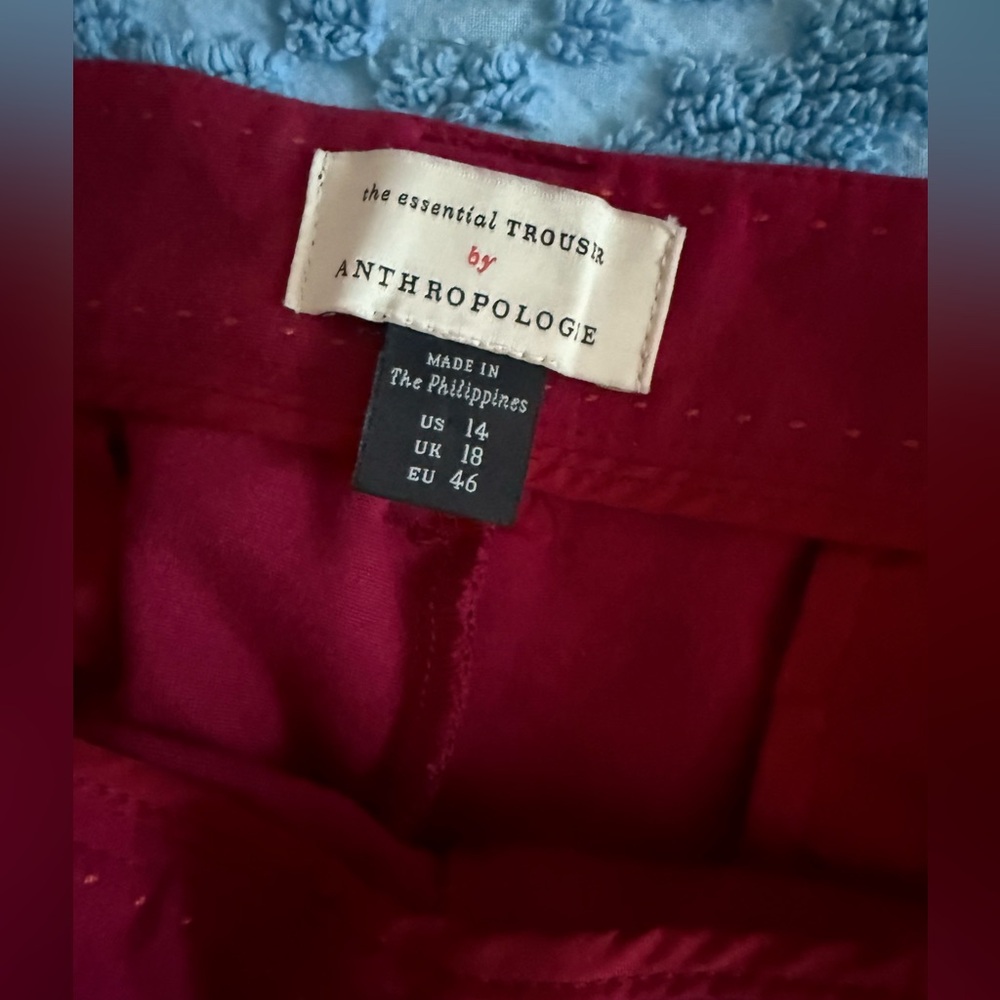 Anthropologie Red Trousers